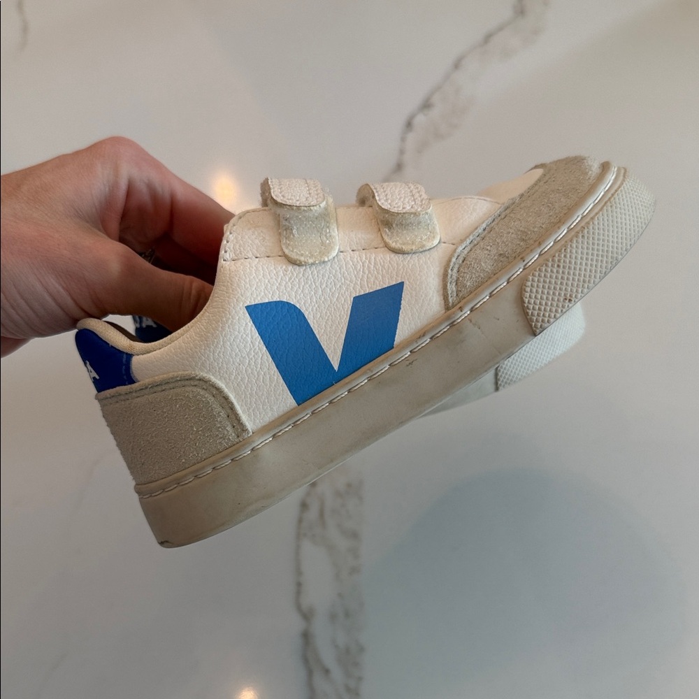 Kids White and Blue Sneakers Veja size 10